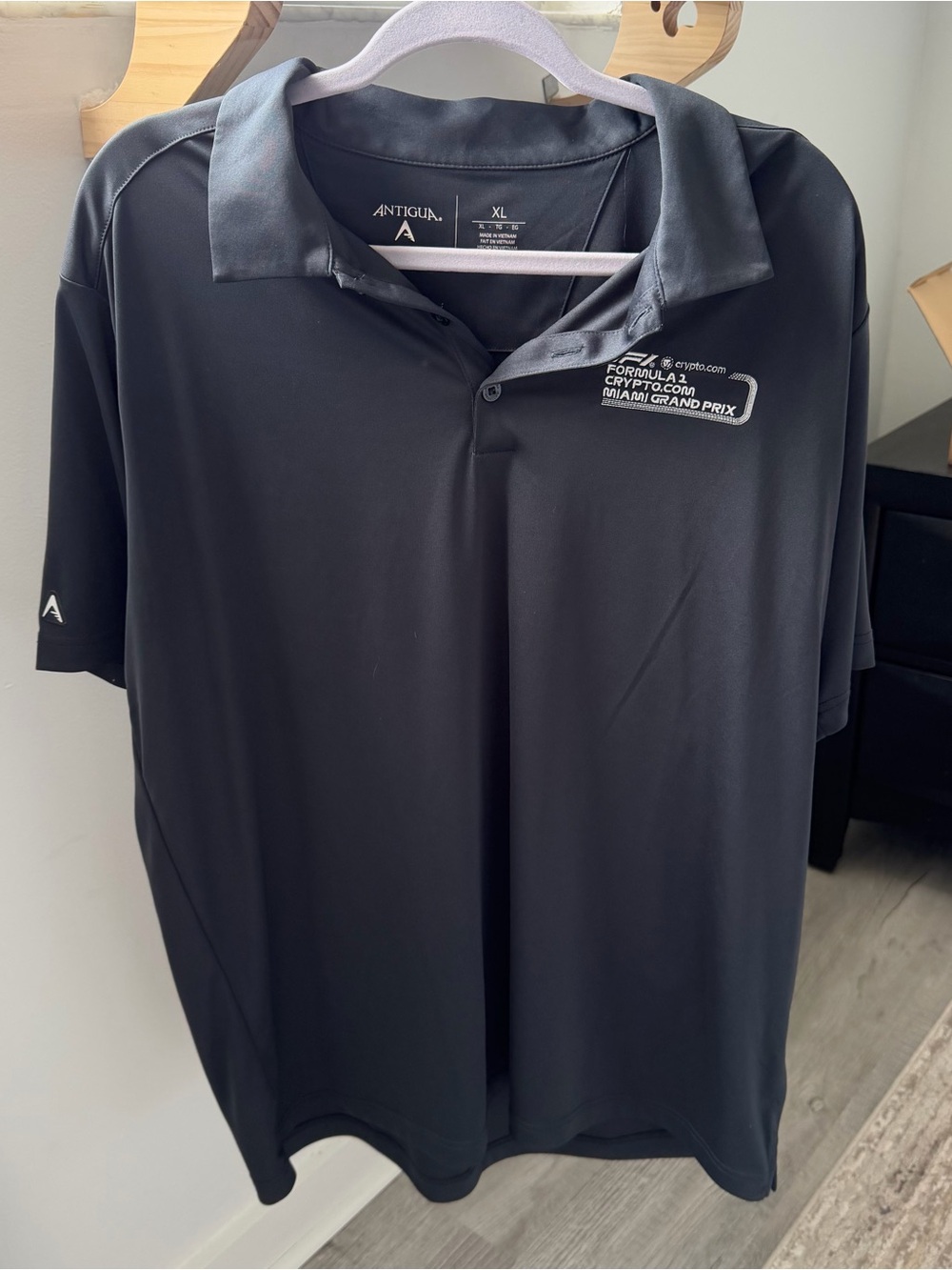 Antigua grey F1 Miami Grand Prix polo shirt